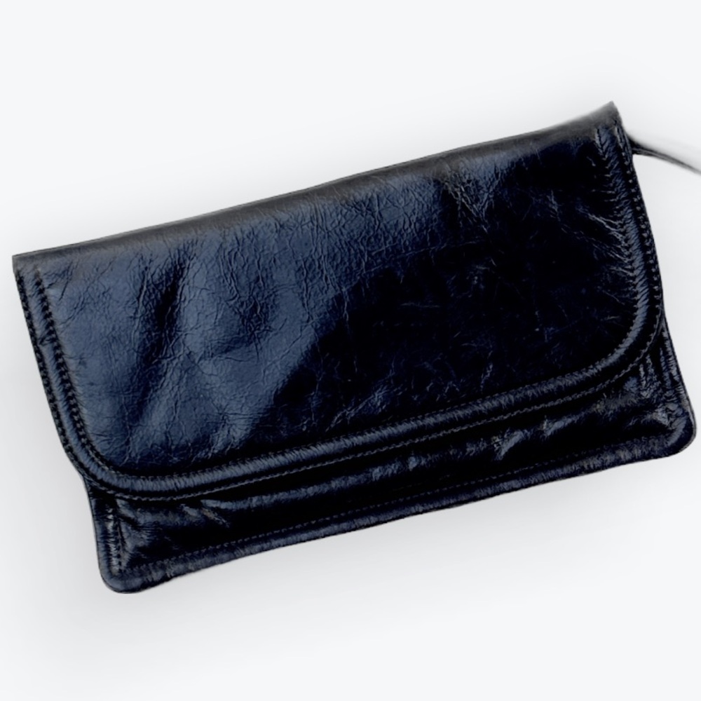 Boho Classic Latico Handcrafted Leather Convertible Navy Blue Wristlet Clutch